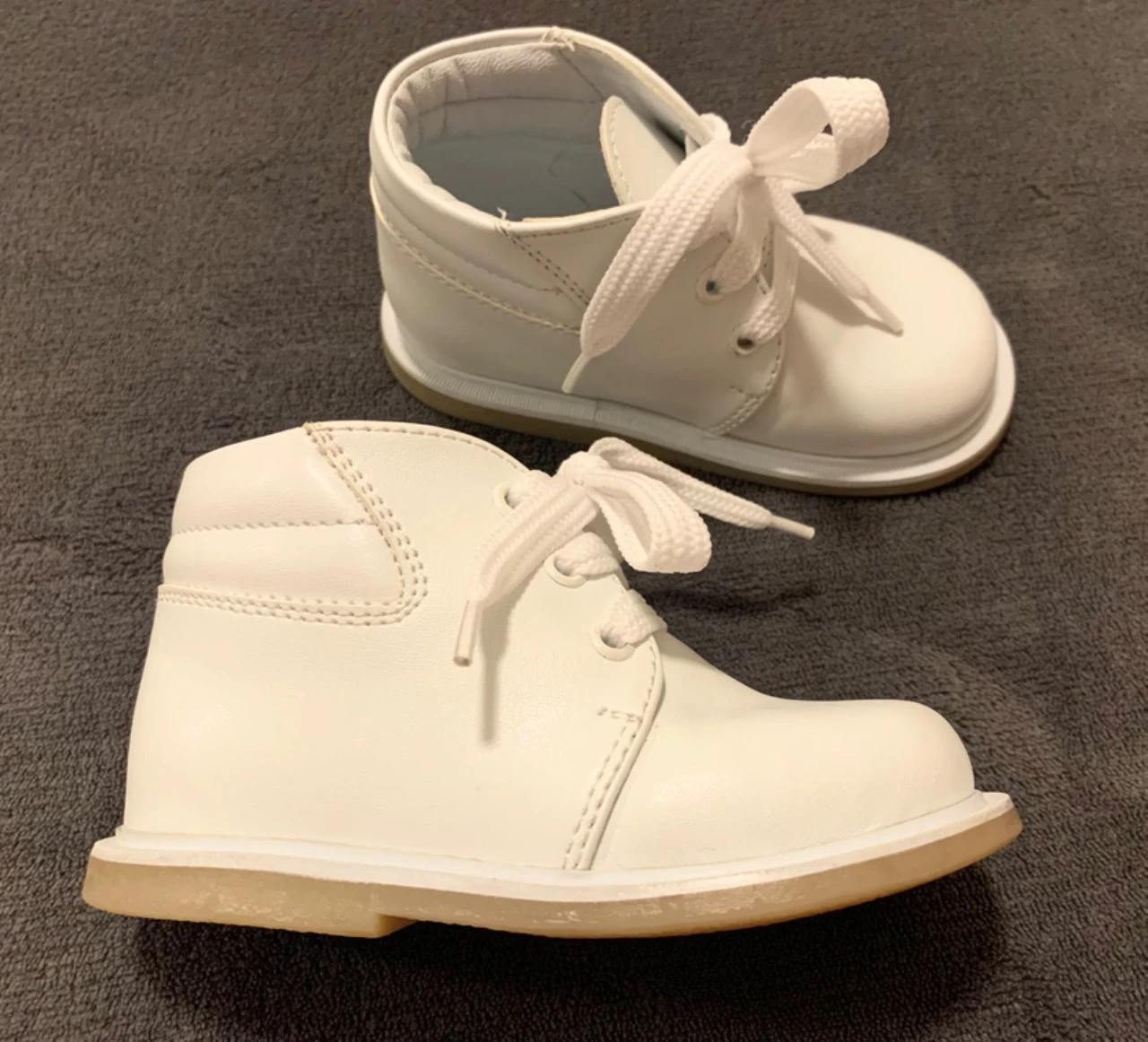 Zapatos de bebé niño de 1 año, con cordones blancos para bautizo – photo 2